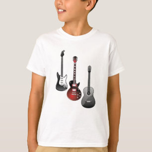 T-shirt guitare électrique, guitare acoustique