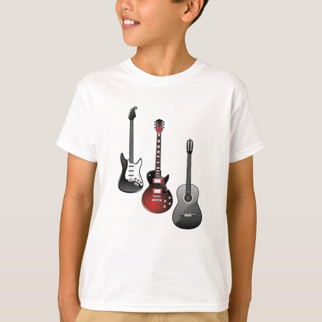 T-shirt guitare électrique, guitare acoustique (Devant)