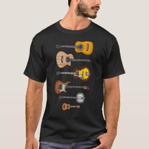 T-shirt Guitare électrique Guitare acoustique Banjo Ukulel