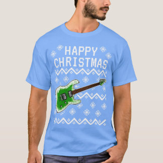 T-shirt Guitare électrique laide de Noël musicien guitaris