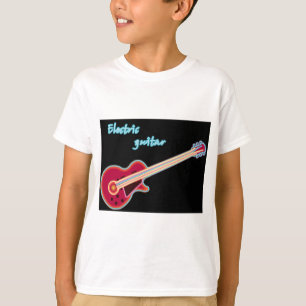 T-shirt Guitare électrique néon musique rock rétro 80