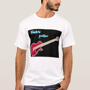 T-shirt Guitare électrique néon musique rock rétro 80