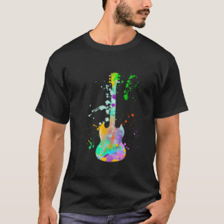 T-shirt Guitare électrique Peinture musicienne Guitariste