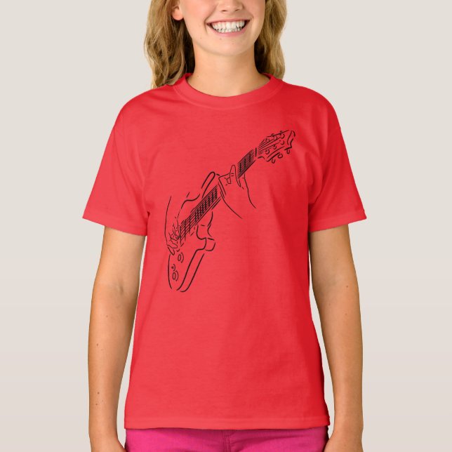 T-shirt Guitare électrique. Pour les mélomanes. Chaîne Bas (Devant)