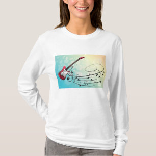 T-shirt Guitare électrique Rock and Roll Notes de musique