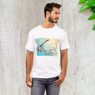 T-shirt Guitare électrique Rock and Roll Notes de musique 