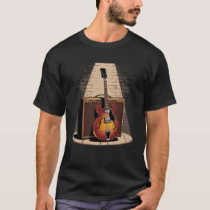 T-shirt Guitare Électrique Vintage Et Amplificateur Sous L