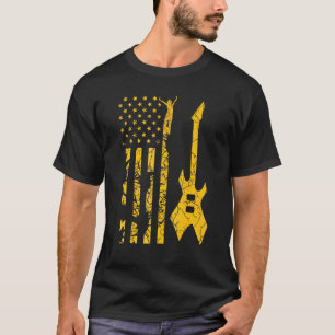 T-shirt Guitare Électrique Vintage Old School Pour Toute M