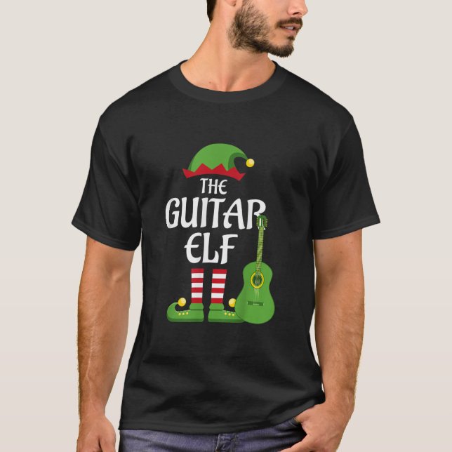 T-shirt Guitare Elf Groupe de jumelage de famille Noël  (Devant)