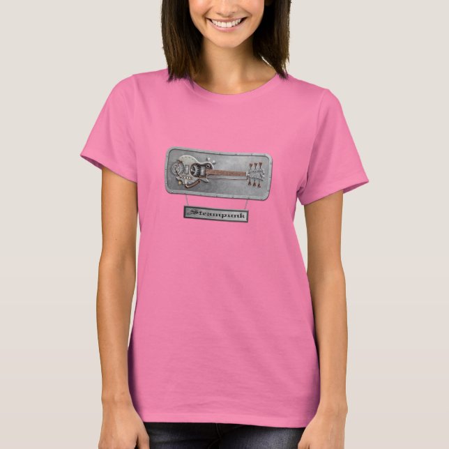 T-shirt Guitare en acier Steampunk (Devant)