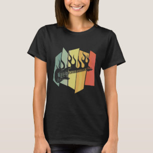 T-shirt Guitare en feu Guitare rétro Musicien Et Électr