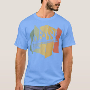 T-shirt Guitare en feu Guitariste rétro Musicien et enseig