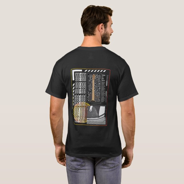 T-shirt Guitare et Basket : Vibes de musique Décontractées (Dos entier)