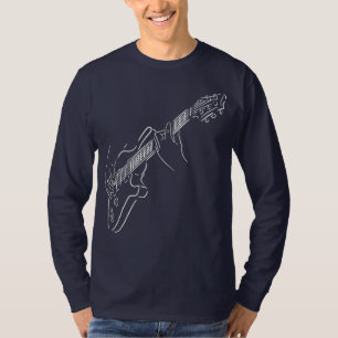 T-shirt Guitare et guitariste. Instrument blanc acoustique