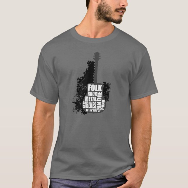 T-Shirt guitare et tourbillons (Devant)