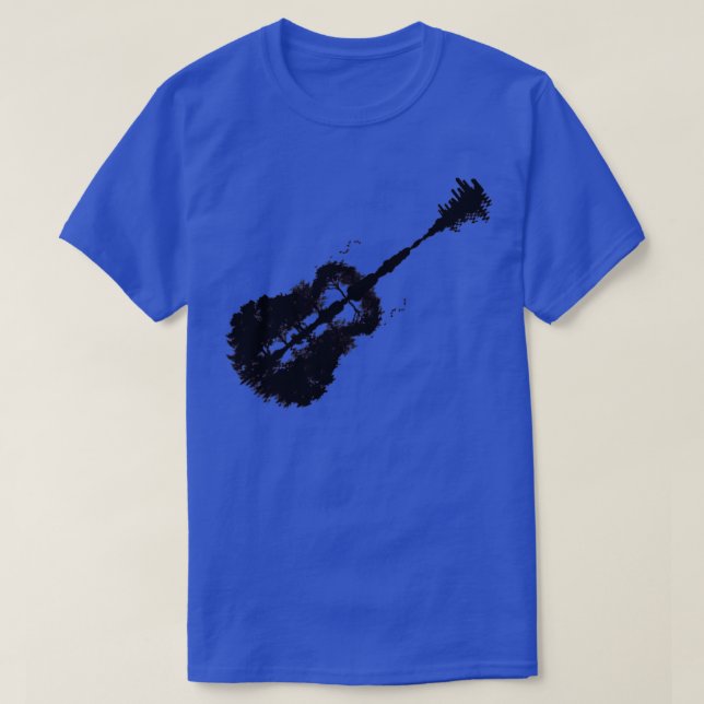T-shirt guitare et ville (Design devant)