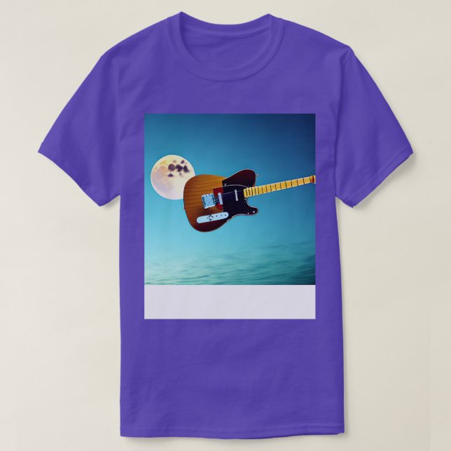 T-shirt Guitare Flottant Dans Le Ciel (Design devant)