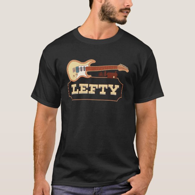 T-shirt Guitare gauche main gauche guitare Lecteur gauche  (Devant)