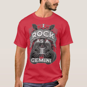 T-shirt Guitare Gemini I Rock As Gemini Zodiac Sign Music