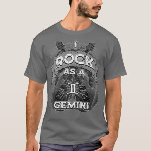 T-shirt Guitare Gemini I Rock As Gemini Zodiac Sign Music