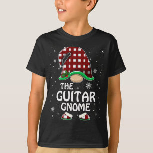 T-shirt Guitare Gnome Buffalo Plaid Matching Family Group