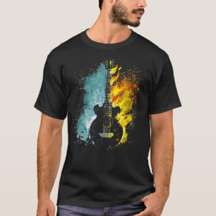 T-shirt Guitare guitare électrique guitare feu et glace mu