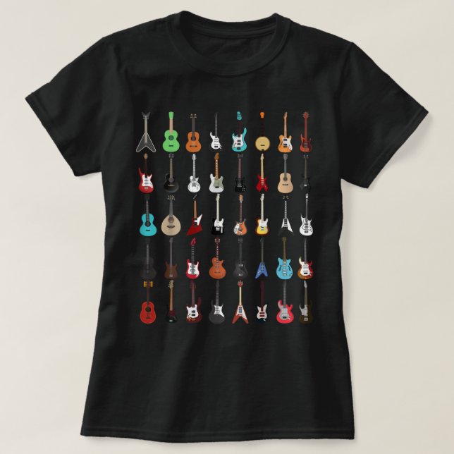 T-shirt Guitare Guitare Instrumentee de musique (Design devant)