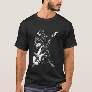 T-shirt Guitare guitariste chien - allemand Pinscher papa