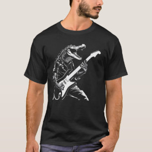 T-shirt Guitare guitariste - Guitare Joueur Alligator Papa