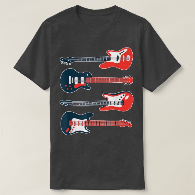 T-shirt Guitare Guitariste instrument instrument électriqu (Design devant)