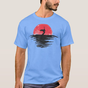 T-shirt Guitare guitariste japonais coucher de soleil roug