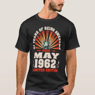 T-shirt Guitare guitariste vintage Née mai 1962 61e naissa