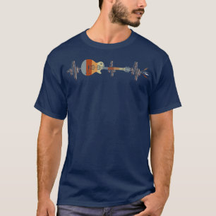 T-shirt Guitare Heartbeat Câble électrique Musical Instrum