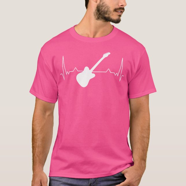 T-shirt Guitare Heartbeat Guitare électrique Guitare acous (Devant)