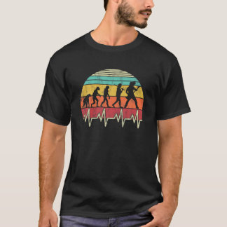 T-shirt Guitare Heartbeat Retro Vintage Guitariste Evoluti