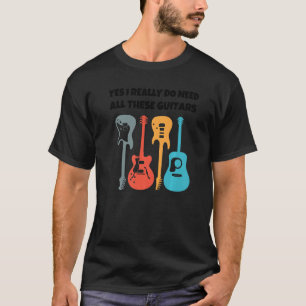 T-shirt Guitare Hommes Guitariste Guitare