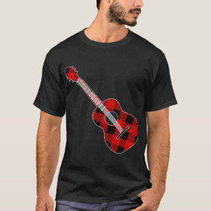 T-shirt Guitare Instrument Buffalo Plaid Guitariste Christ