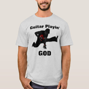 T-shirt Guitare jouant Dieu