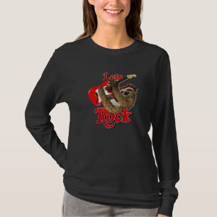 T-shirt Guitare jouant Sloth Rock Music Letu2019s Rock Gui