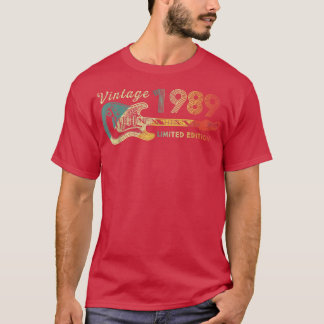 T-shirt Guitare Lover 33 ans Cadeaux Vintage 1989 Limite