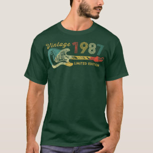 T-shirt Guitare Lover 35 ans Cadeaux Vintage 1987 Limite
