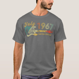 T-shirt Guitare Lover 55 ans Cadeaux Juillet 1967 Limited