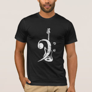 T-shirt Guitare Lover Bass Clef Bass Guitare