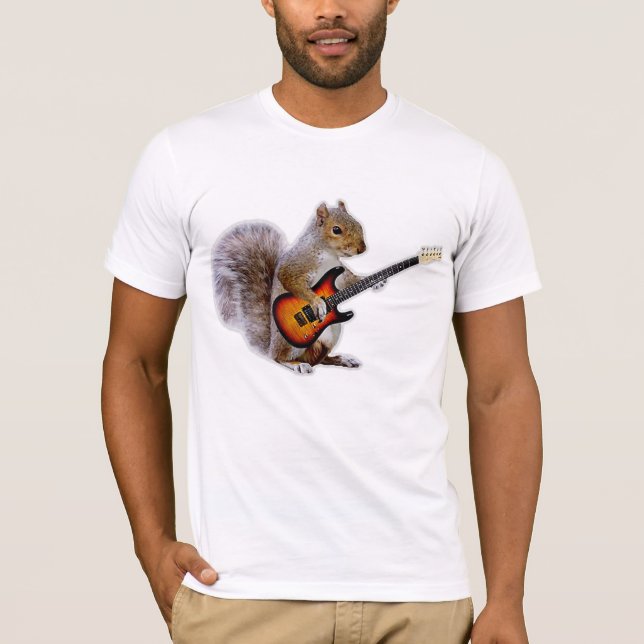 T-shirt Guitare Lover | Écureuil Jouant de la guitare (Devant)