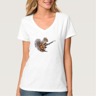 T-shirt Guitare Lover Écureuil Jouant de la guitare