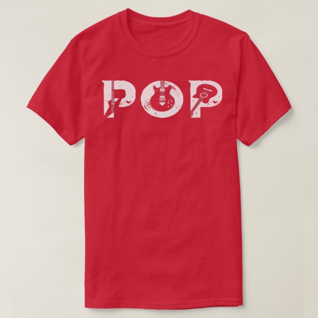T-shirt Guitare Lover Guitariste Pop Funny Music Fête des  (Design devant)