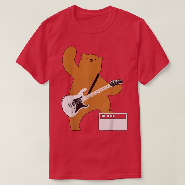 T-shirt Guitare Lover Ours Jouer Basse Guitare Guitare M (Design devant)