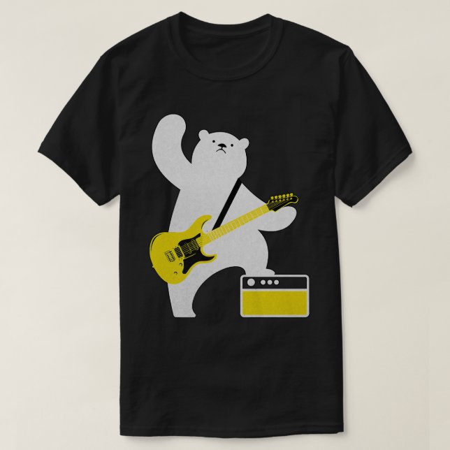 T-shirt Guitare Lover Ours Jouer Basse Guitare Guitare M (Design devant)