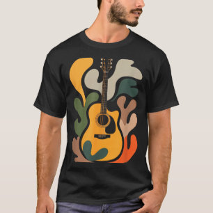 T-shirt Guitare minimale Art abstrait Drôle de mélomane Ca