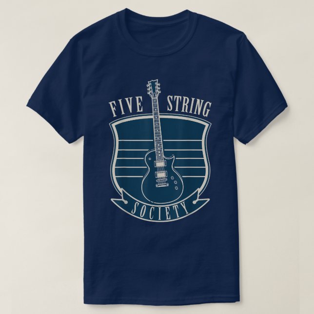 T-shirt Guitare Music Lover Five Strings Society (Design devant)